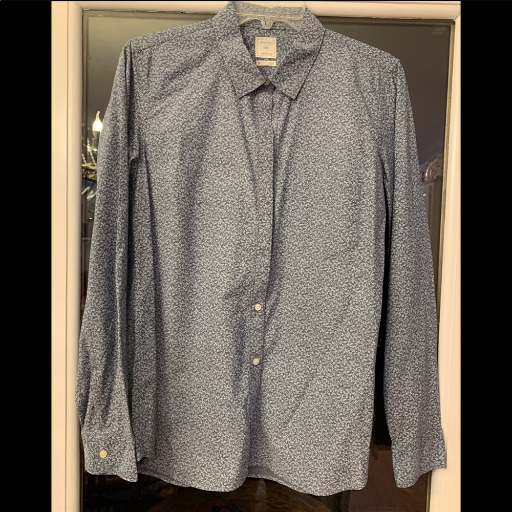 GAP Blue Tiny Floral Button Down Shirt